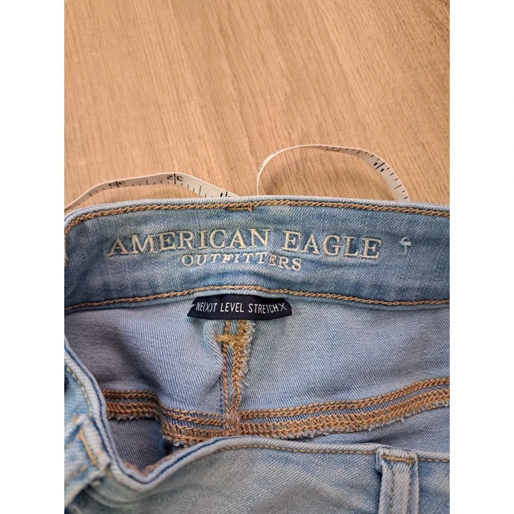 American Eagle Stretch Hi-Rise Shortie Light Wash Jean Shorts W 26 - Picture 3 of 7